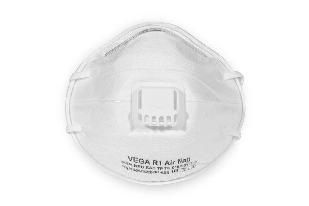 фото респиратор vega r1 air flap (ffp1) с клапаном (10 шт)